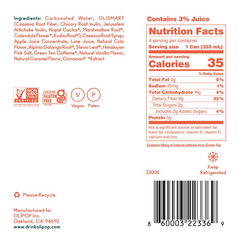 Olipop Vintage Cola 4pk 12oz Can- XL