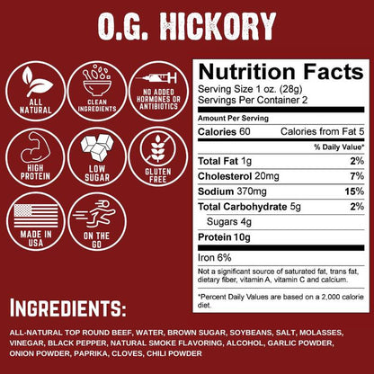 Righteous Felon O.G. Hickory Beef Jerky 2oz