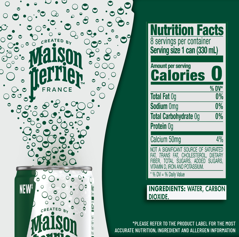 Maison Perrier Unflavored Sparkling Water 8pk 11.15oz Can
