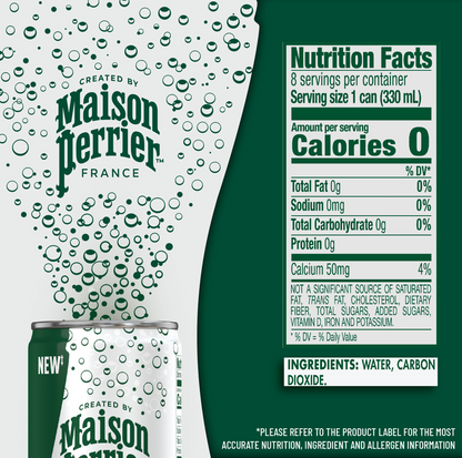 Maison Perrier Unflavored Sparkling Water 8pk 11.15oz Can