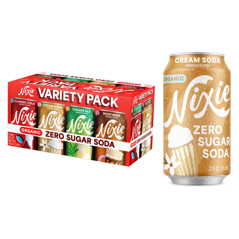 Nixie Organic Zero Sugar Soda Variety Pack 8pk 12oz Can