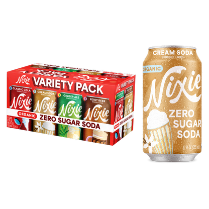 Nixie Organic Zero Sugar Soda Variety Pack 8pk 12oz Can