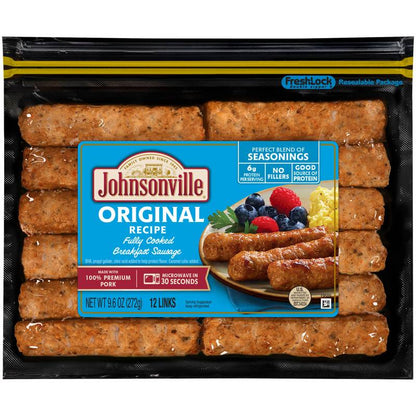 Johnsonville Fully Cooked Original Breakfast Sausage - 12ct