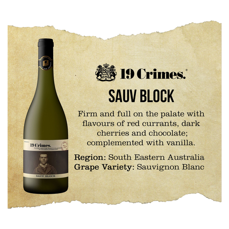 19 Crimes Sauvignon Block 750ml 12% ABV