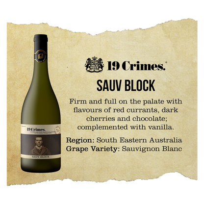 19 Crimes Sauvignon Block 750ml 12% ABV