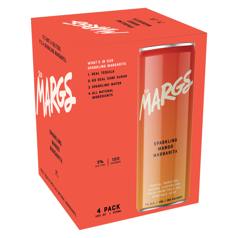 Sip MARGS Mango Margarita 4pk 12oz Can 5% ABV