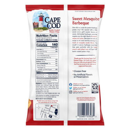 Cape Cod Sweet Mesquite Barbeque Kettle Cooked Potato Chips 7.5oz