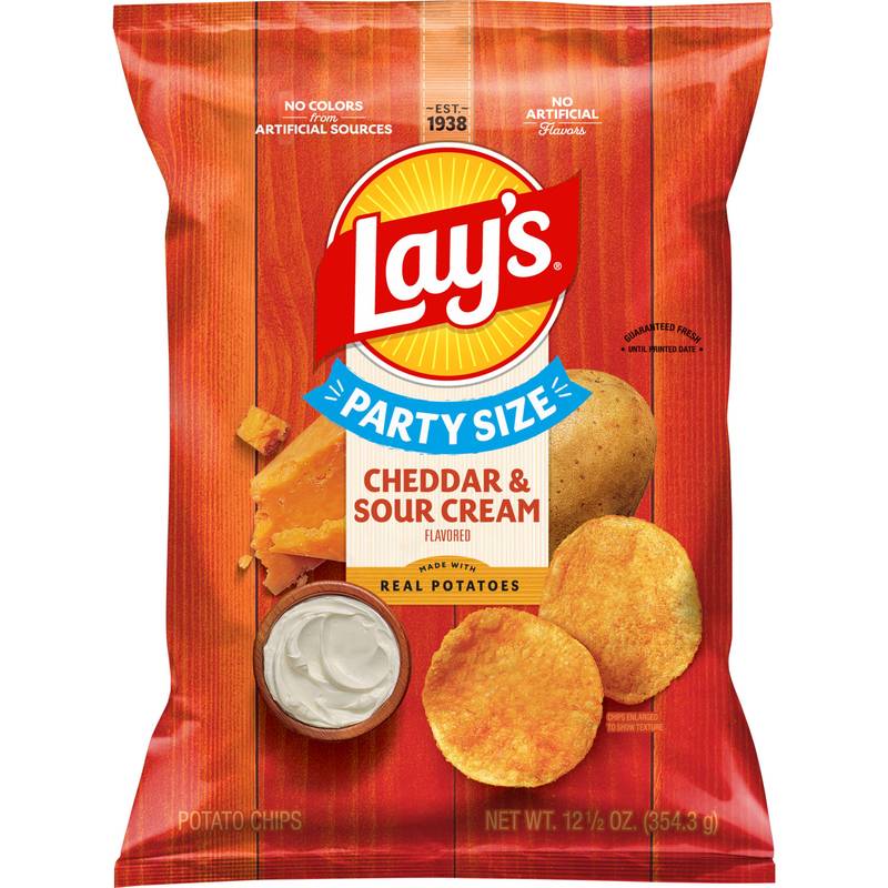 Lay's Cheddar & Sour Cream Potato Chips Party Size 12.5oz