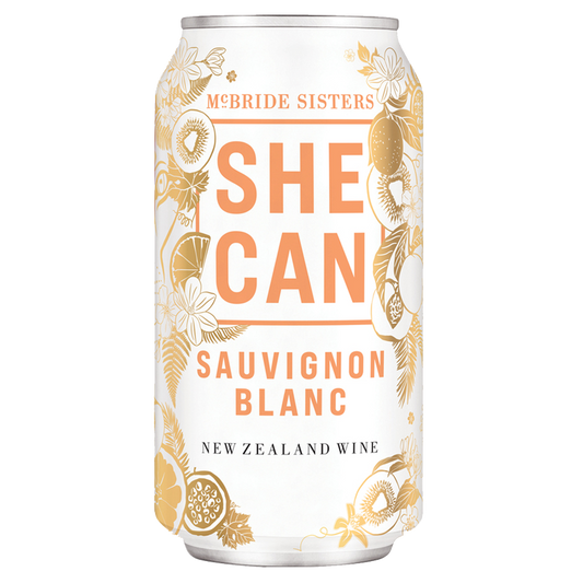 She Can Sauvignon Blanc by McBride Sisters 375 ml Can