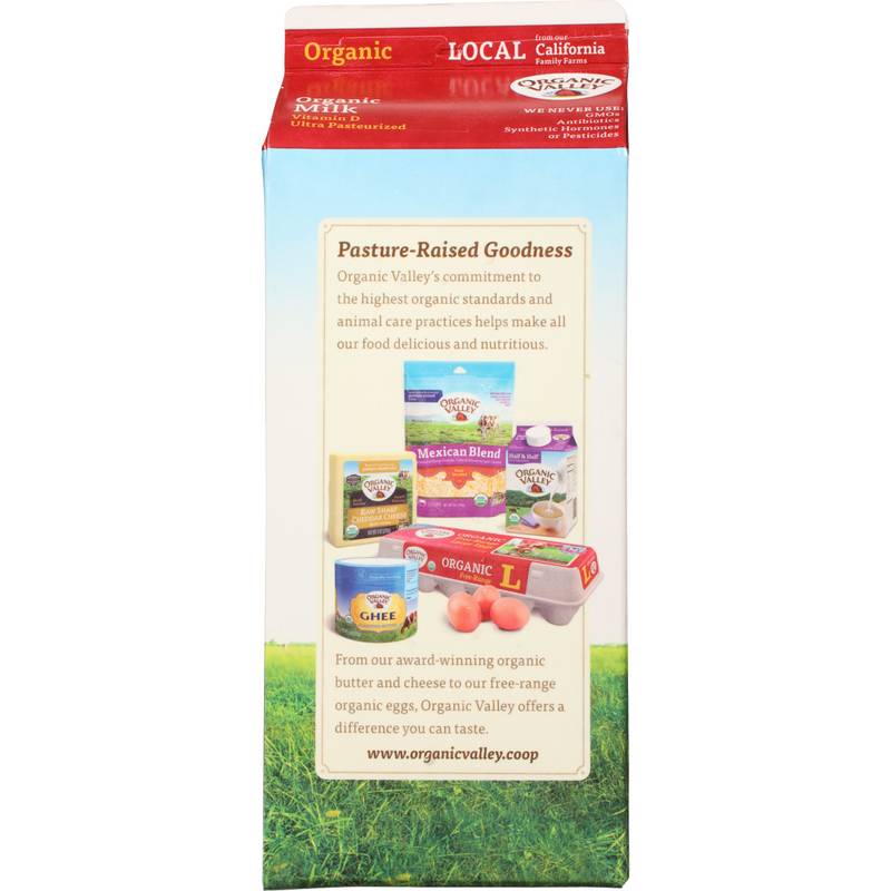 Organic Valley Whole Milk 1/2 Gallon CA