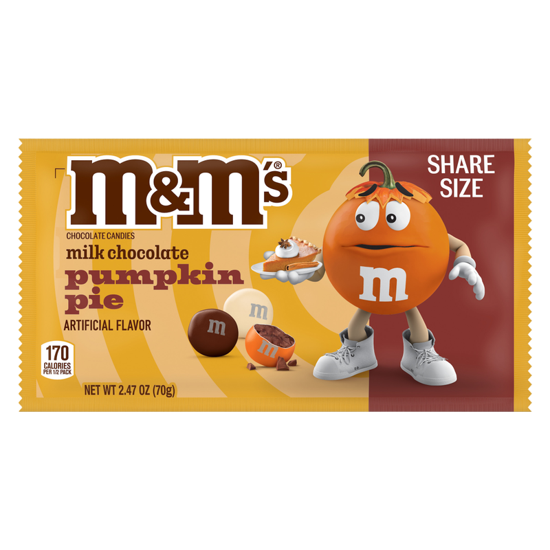M&M’S® Pumpkin Pie Milk Chocolate Candies Share Size 2.47oz