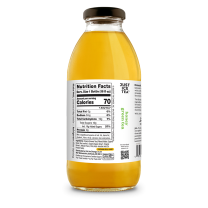 Just Ice Tea Honey Green Tea 16oz Glass Bottle