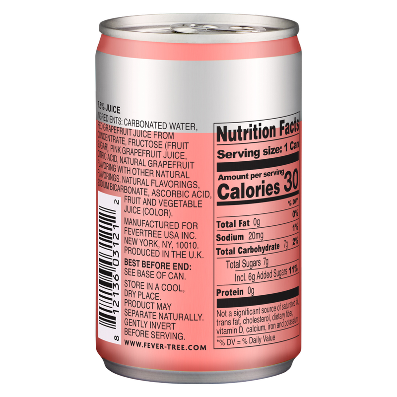 Fever Tree Sparkling Pink Grapefruit 8pk 5.07oz Can