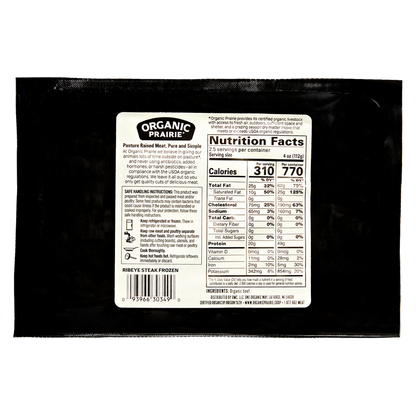 Organic Prairie Frozen Ribeye Steak - 10oz