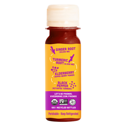 Vive Organic Immunity Boost Elderberry, Ginger & Turmeric Shot 2oz Btl
