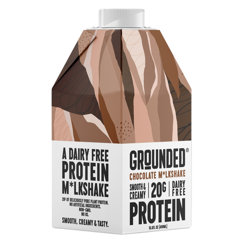 Grounded Chocolate 20g Protein Shake Non-Dairy 16.6oz Ctn