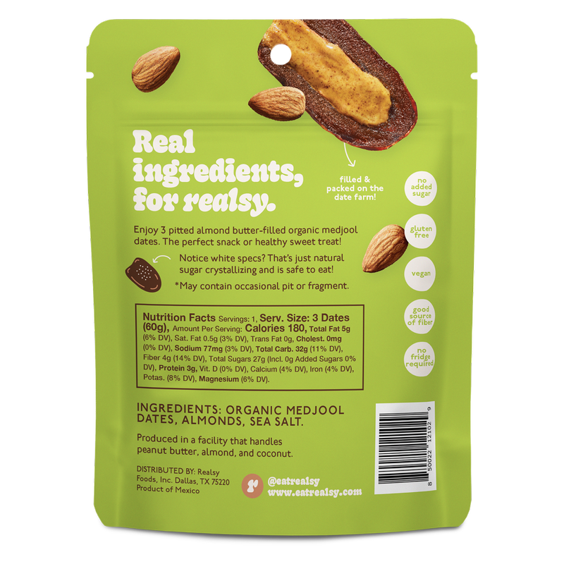 realsy Almond Butter Filled Dates, 2.1 oz