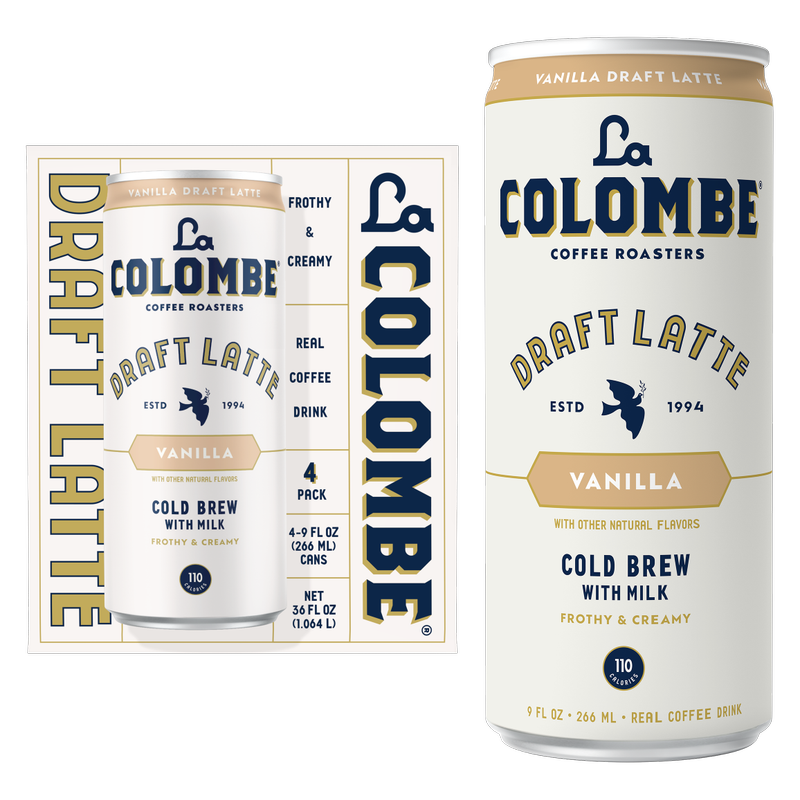 La Colombe Oatmilk Vanilla Draft Latte 4pk 9oz Can