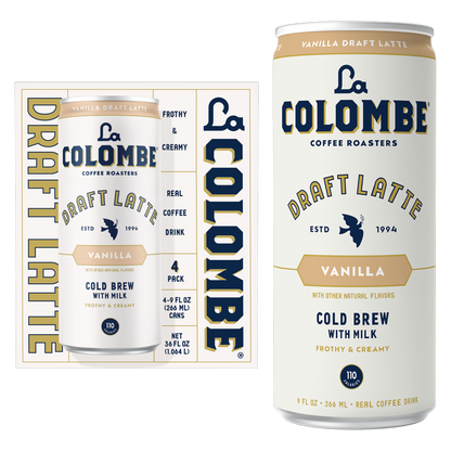 La Colombe Oatmilk Vanilla Draft Latte 4pk 9oz Can