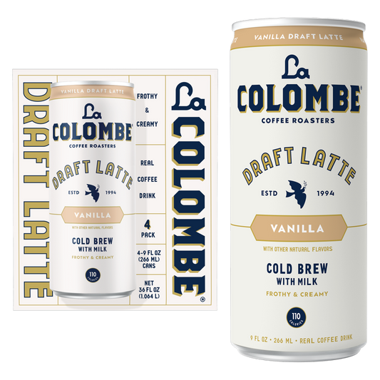 La Colombe Oatmilk Vanilla Draft Latte 4pk 9oz Can
