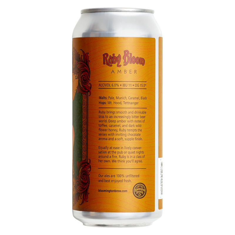 Bloomington Brewing Co. Ruby Bloom Amber Ale 4pk 16oz Cans 6.0% ABV