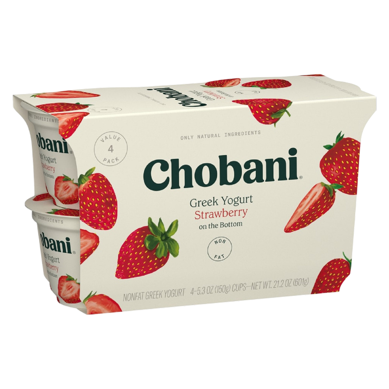 Chobani Strawberry on the Bottom Nonfat Greek Yogurt 4ct/5.3oz