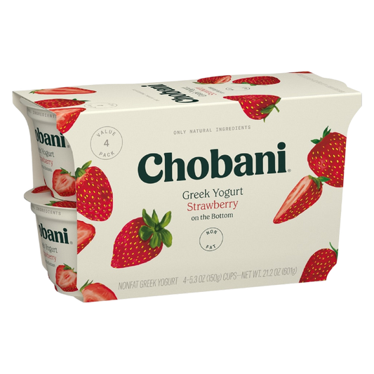 Chobani Strawberry on the Bottom Nonfat Greek Yogurt 4ct/5.3oz