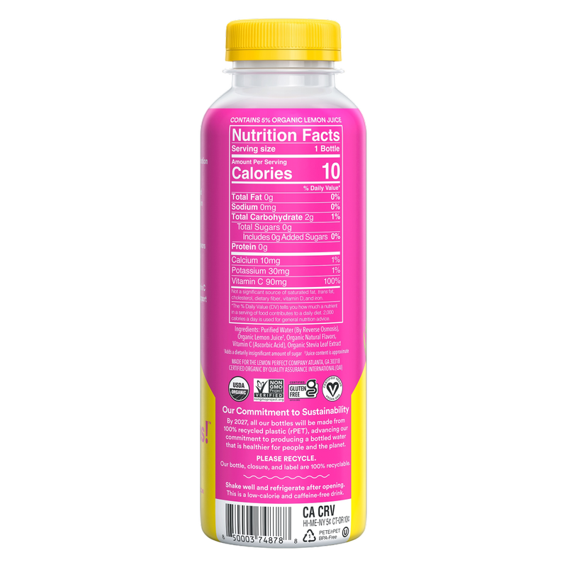 Lemon Perfect Dragon Fruit Mango Hydrating Lemon Water 12pk 15.2oz Bottles