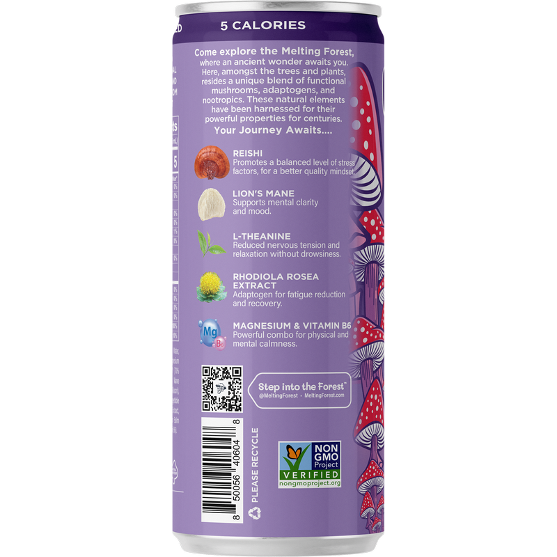 Melting Forest Strawberry Lavender Mushroom D-Stress 12oz Can