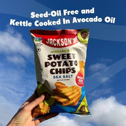 Jackson's WAVY Sea Salt 5oz  Avocado Oil Sweet Potato Chips, 5oz