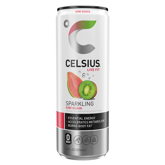 CELSIUS Sparkling Kiwi Guava, Essential Energy Drink 12oz