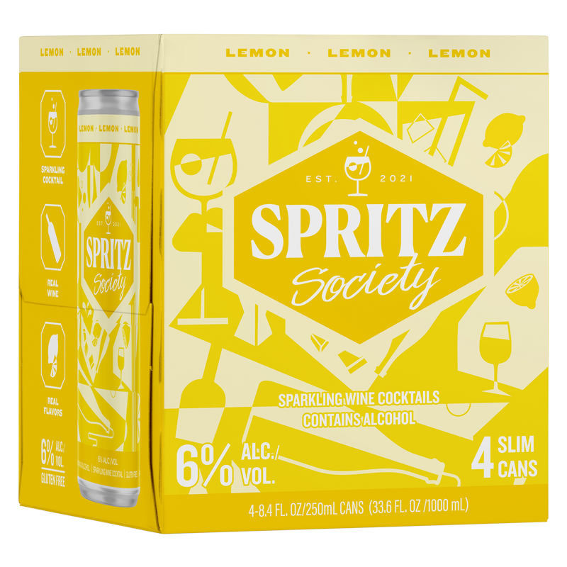 Spritz Society Lemon 4pk 250ml Can 6.0% ABV