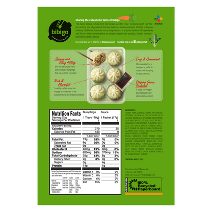 Bibigo Frozen Pork & Vegetable Steamed Dumplings 6.6oz