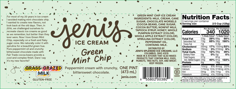 Jeni's Green Mint Chip Pint