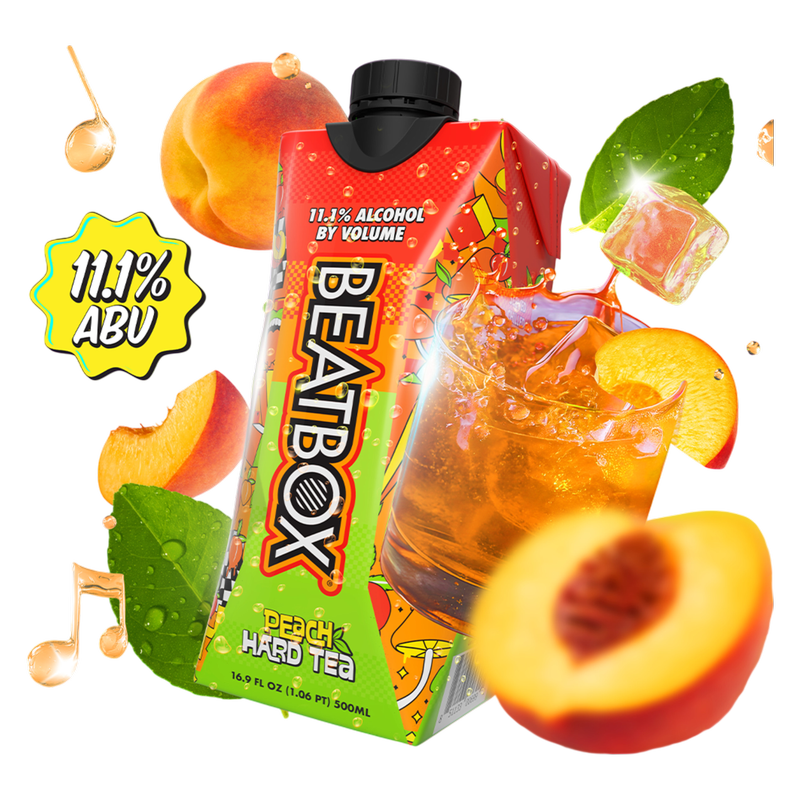 Beatbox Peach Hard Tea 500ml 11.1% ABV Wine-Based