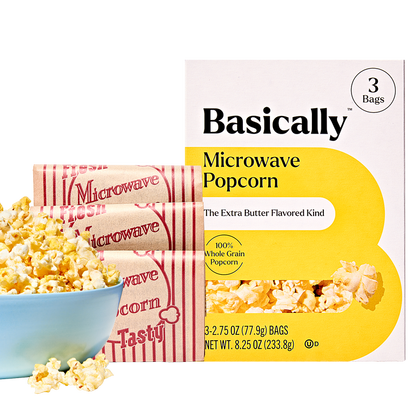 Basically 3ct Microwave Extra Butter Popcorn
