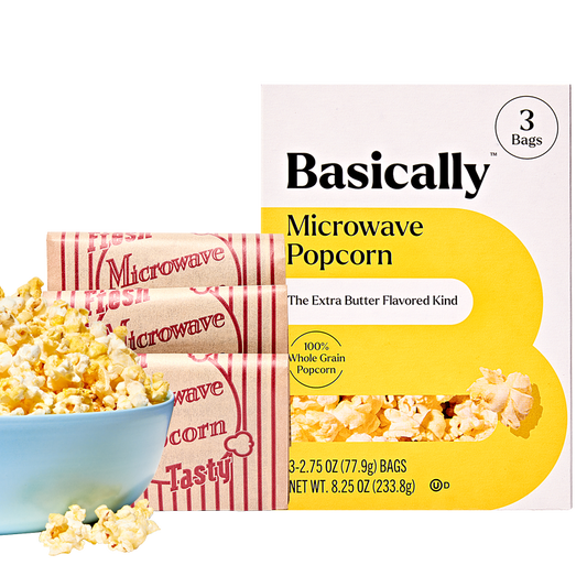 Basically 3ct Microwave Extra Butter Popcorn