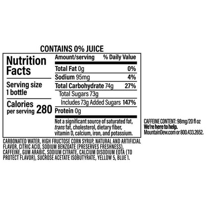 Mountain Dew Baja Blast 20oz Btl