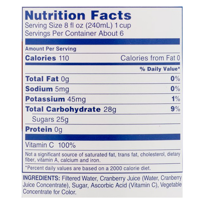 Ocean Spray Cranberry Cocktail 46oz Btl