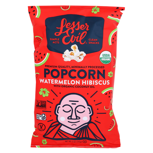 LesserEvil Watermelon Hibiscus Organic Popcorn 5oz