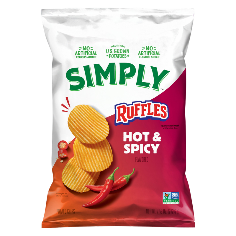 Ruffles Simply Potato Chips Hot & Spicy Flavored 7.5oz