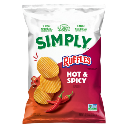 Ruffles Simply Potato Chips Hot & Spicy Flavored 7.5oz