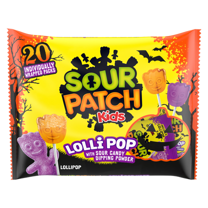 Sour Patch Kids Rasperry and Orange Lollipops Bag 10.5oz