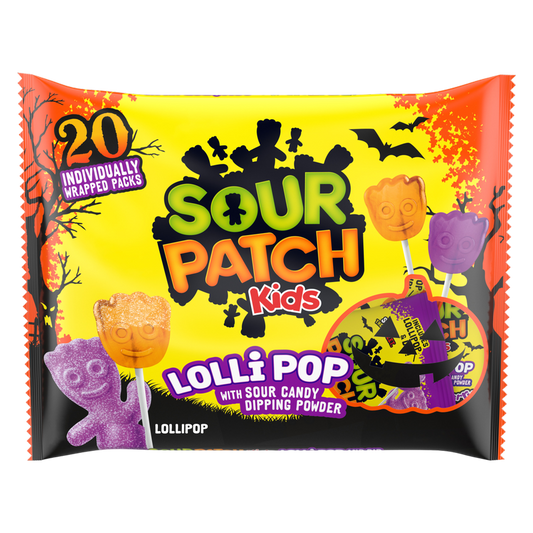 Sour Patch Kids Rasperry and Orange Lollipops Bag 10.5oz