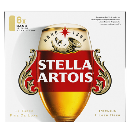 Stella Artois 6pk 12oz Can 5.0% ABV