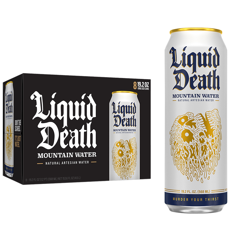 Liquid Death Mountain Water 8pk 19.2 oz King Size Can- XL