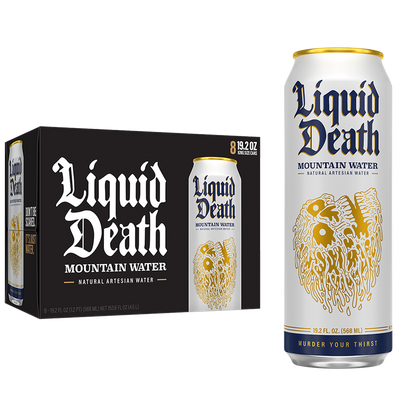 Liquid Death Mountain Water 8pk 19.2 oz King Size Can- XL