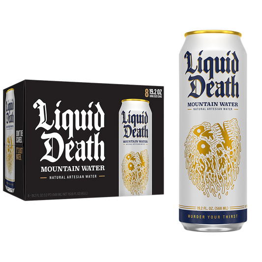 Liquid Death Mountain Water 8pk 19.2 oz King Size Can- XL