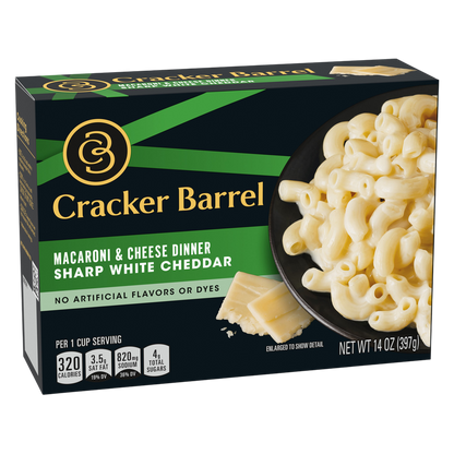Cracker Barrel White Cheddar Macaroni & Cheese Box, 14oz.
