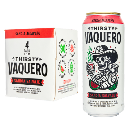 Thirsty Vaquero Sandia Salvaje Sparkling Water 4pk 16oz Can